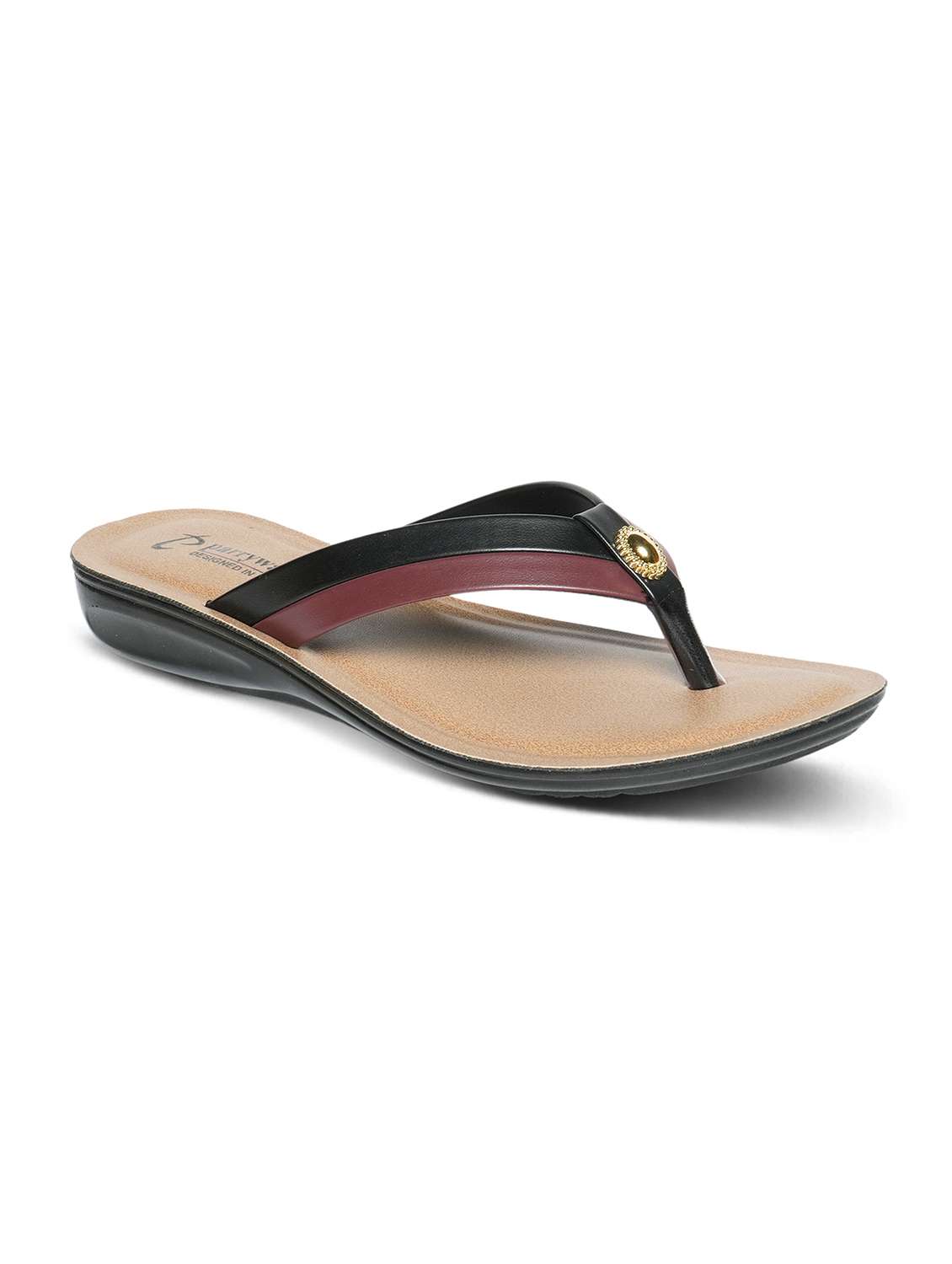 women color block toe separator flat sandal - 22543116 -  Standard Image - 2