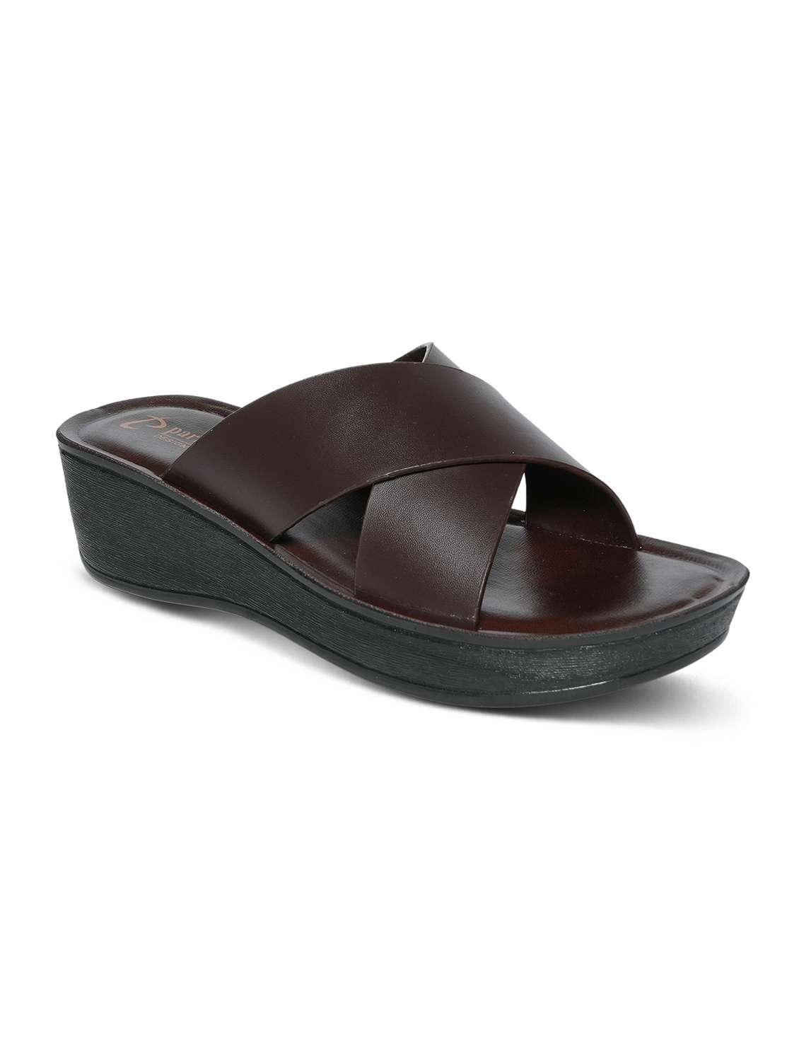 women brown slip on wedge - 22543119 -  Standard Image - 2
