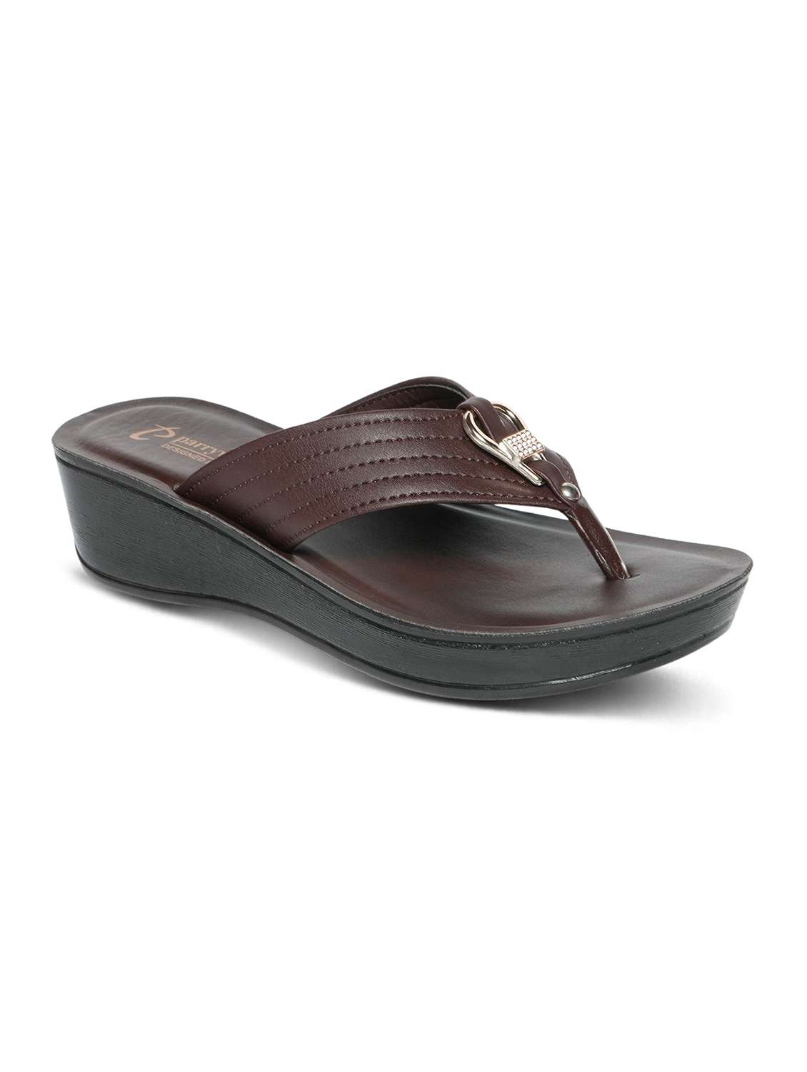 women brown toe separator wedge - 22543120 -  Standard Image - 2