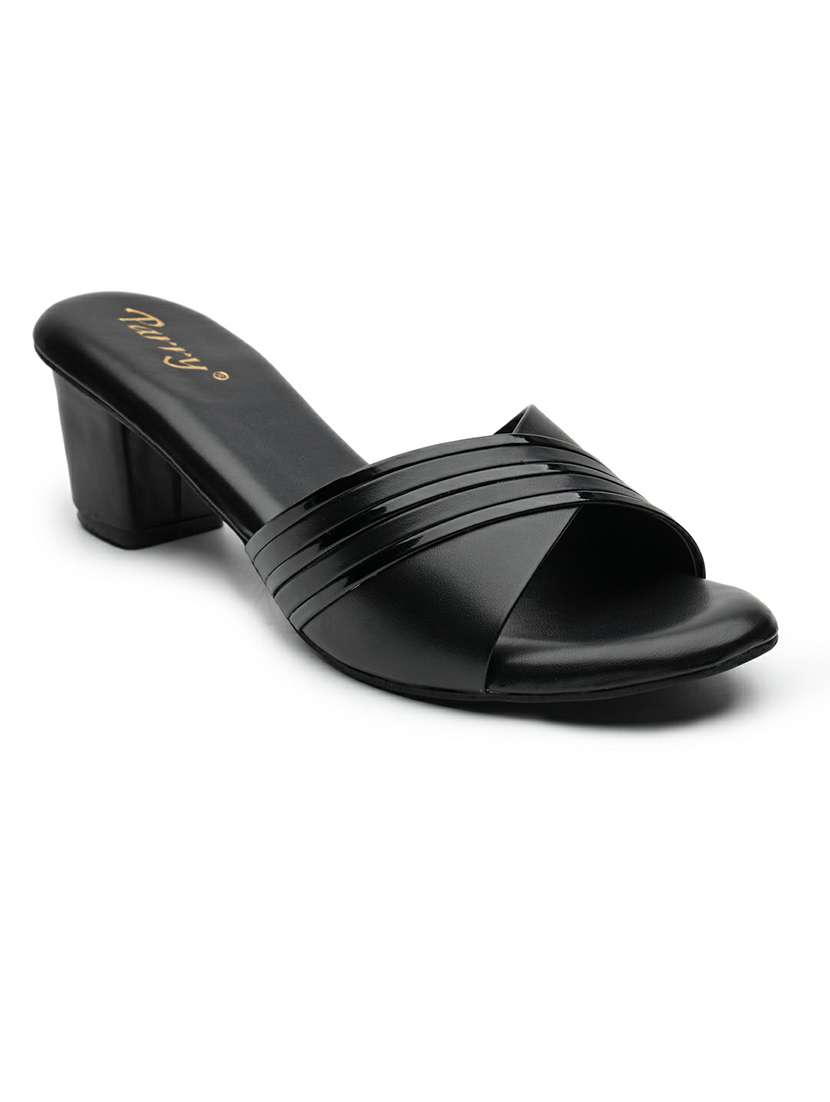 Women Black Slip On Sandal - 22543150 -  Standard Image - 2