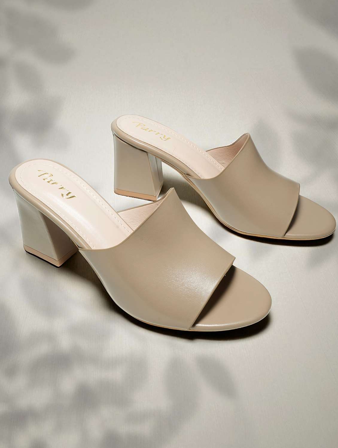 women beige slip on sandal