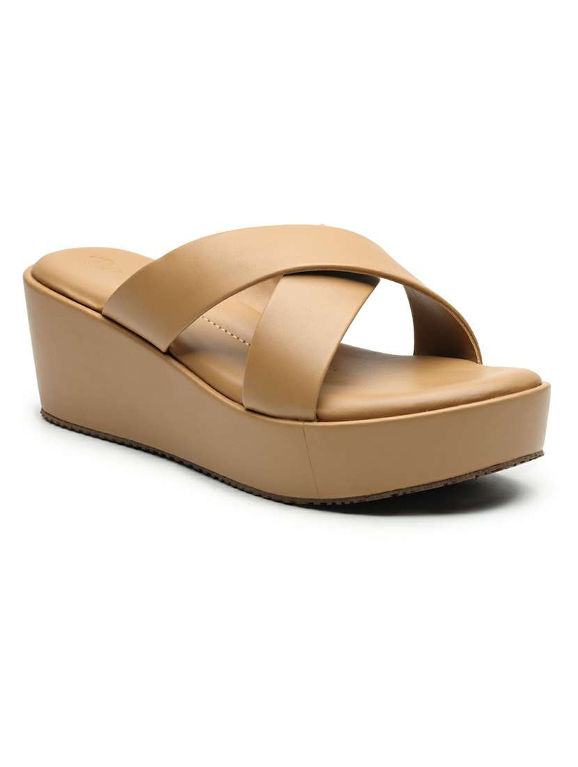 women beige slip on wedge - 22543164 -  Standard Image - 2