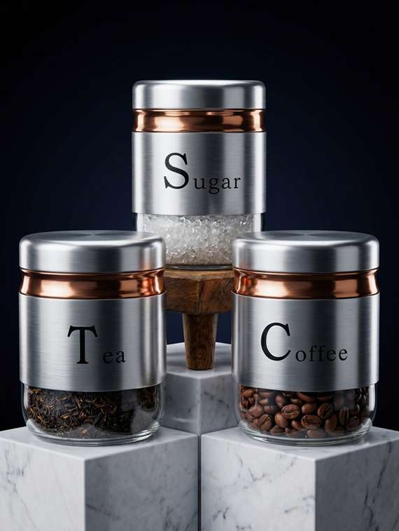 sweezy crystal glass canister set of 3 (350ml)