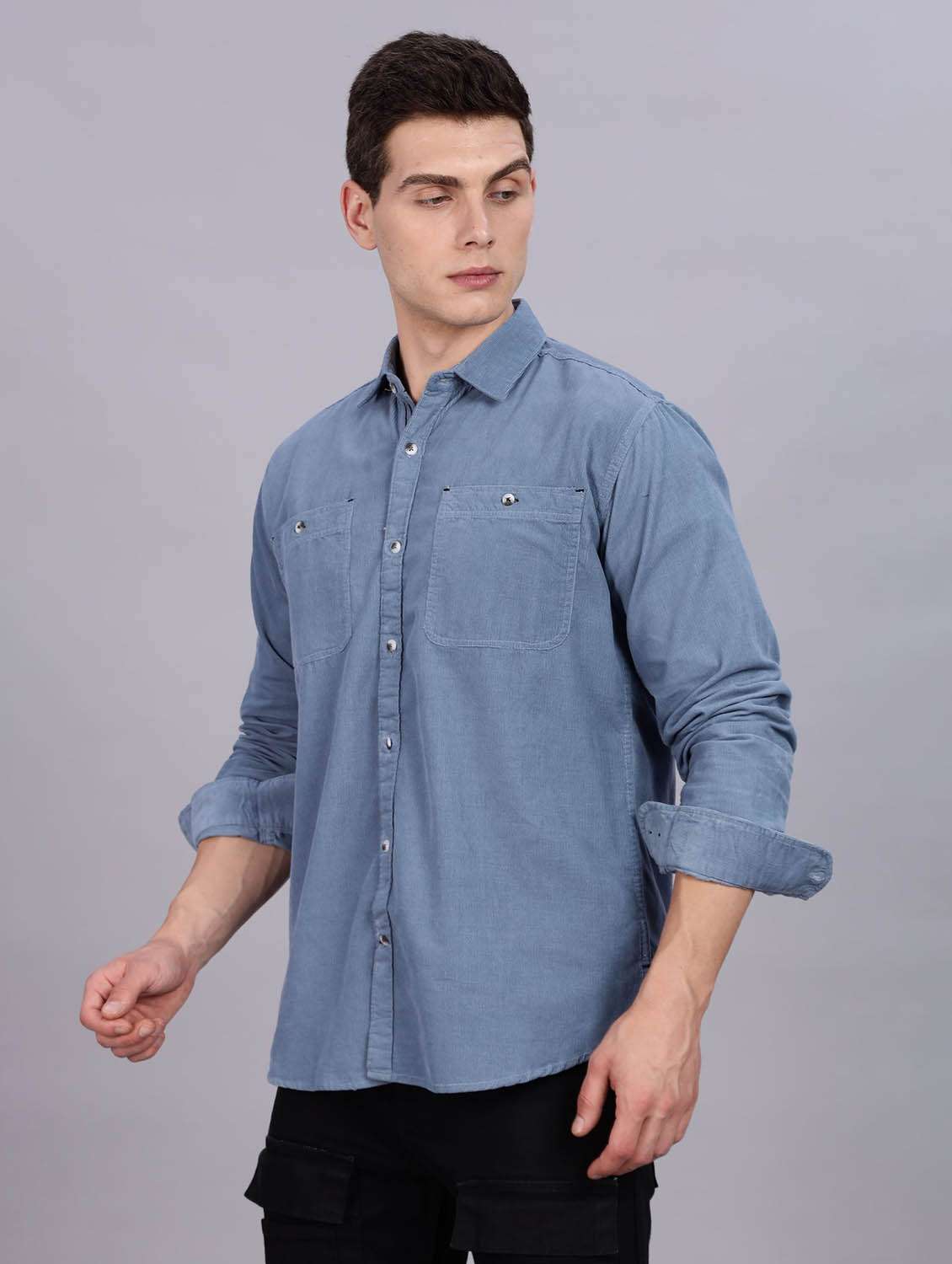 Men Solid Long Sleeve Regular Fit Casual Shirt - 22543770 -  Standard Image - 2