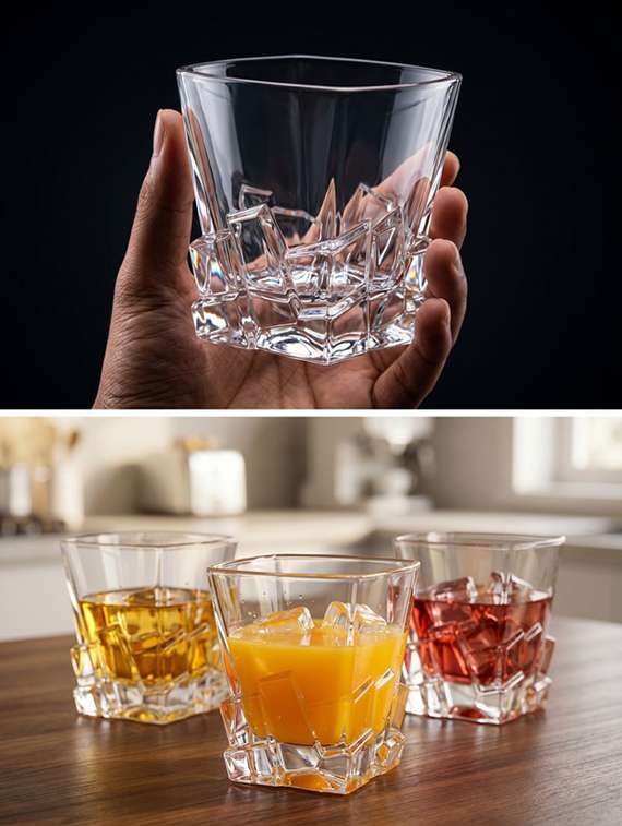 pack of 2 neutral glass whiskey glasses - 22543813 -  Standard Image - 2