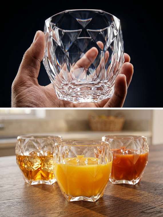set of 2 neutral glass whiskey glasses - 22543814 -  Standard Image - 2