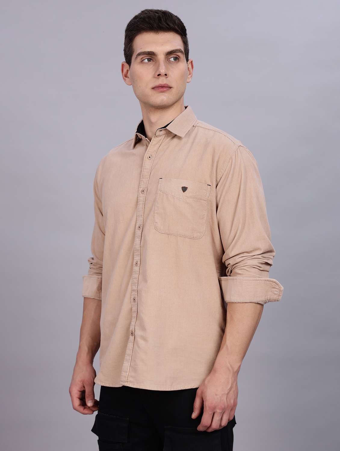 Men Solid Long Sleeve Regular Fit Casual Shirt - 22543833 -  Standard Image - 2