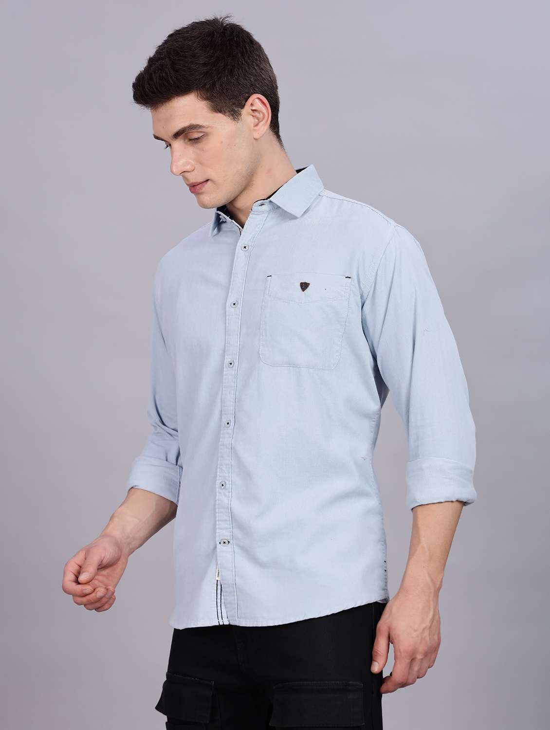 men solid long sleeve regular fit casual shirt - 22543837 -  Standard Image - 2