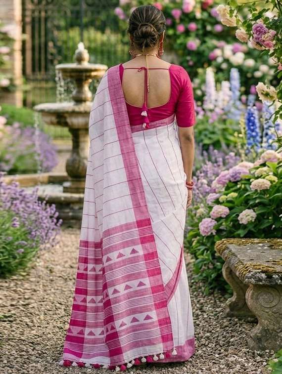 women self design handloom saree with blouse - 22543930 -  Standard Image - 2