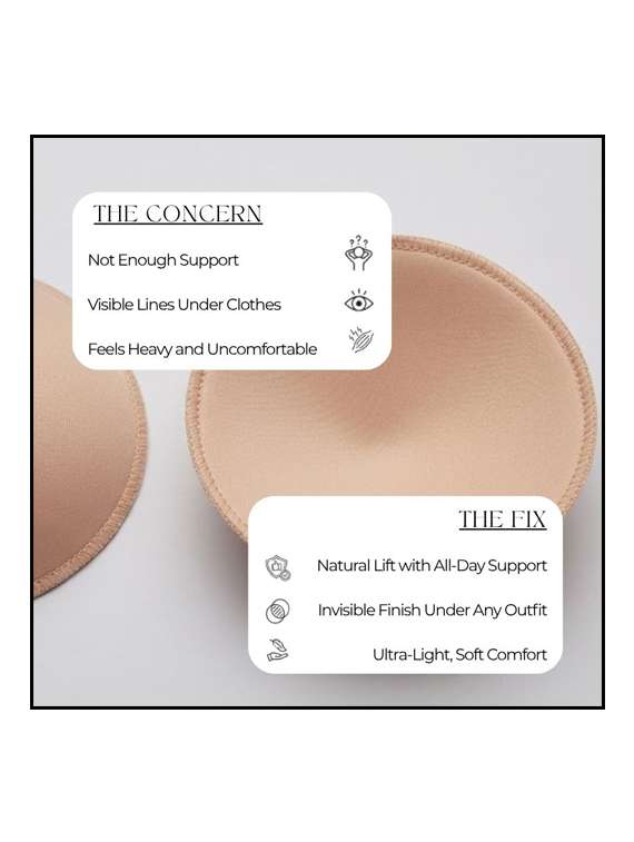 beige polyester lightly padded bra inserts - 22543951 -  Standard Image - 2