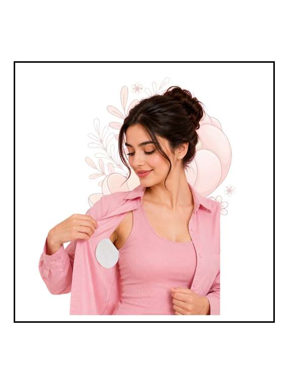 white pack of 6 stick-on polyester sweat pads  - 22543955 -  Standard Image - 2