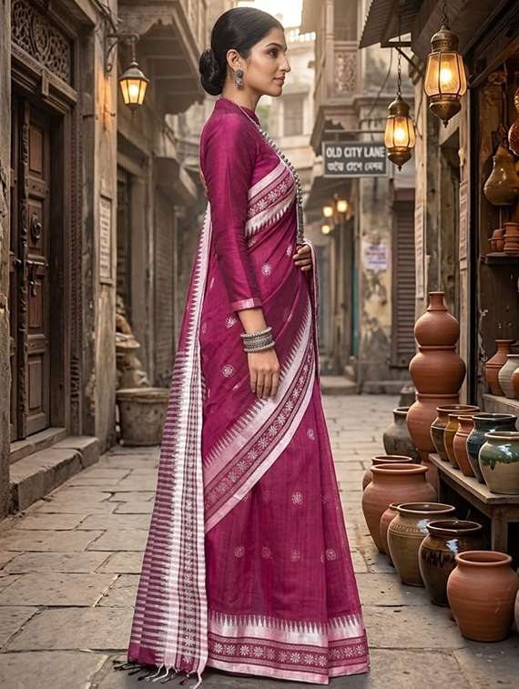 women self design handloom saree with blouse - 22543973 -  Standard Image - 2