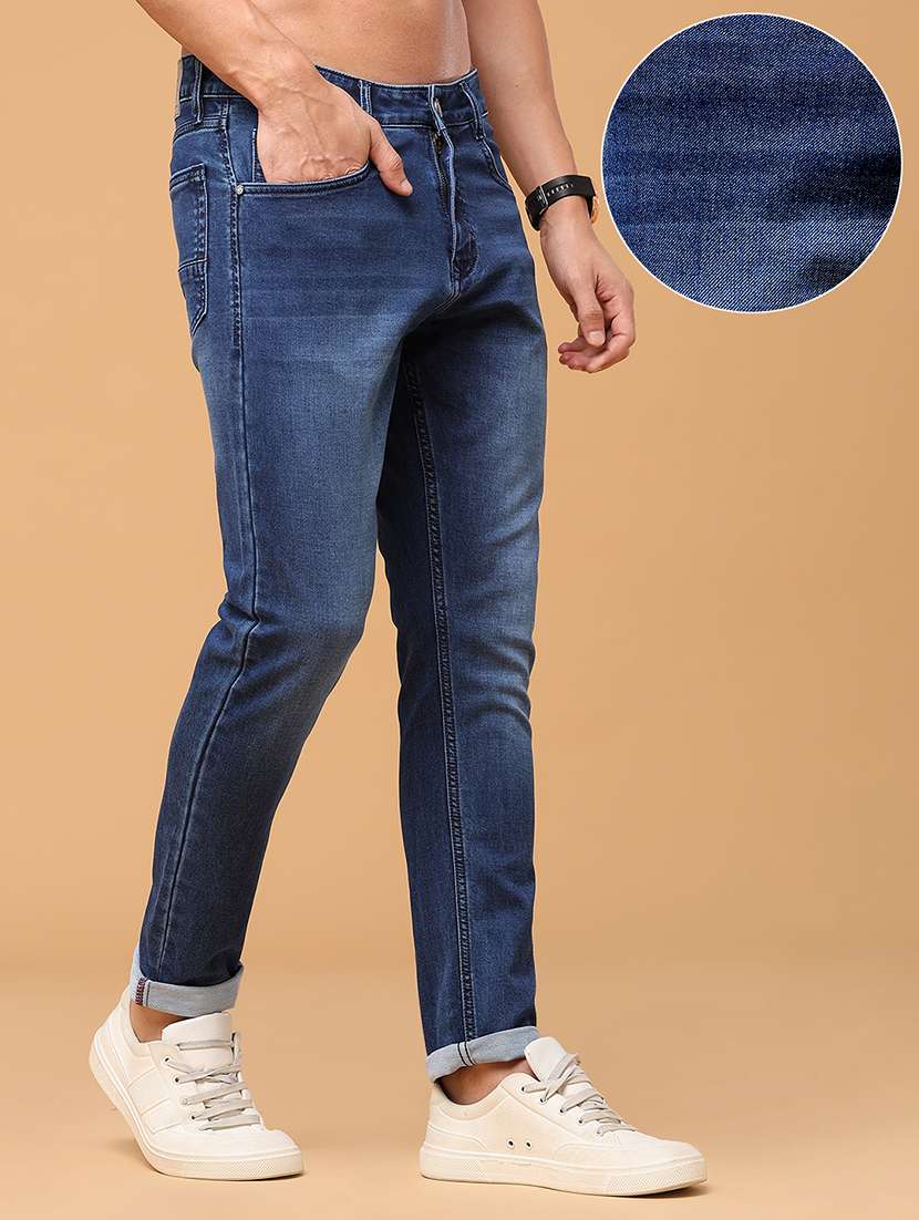 men washed mid rise full length slim fit jeans - 22544218 -  Standard Image - 2