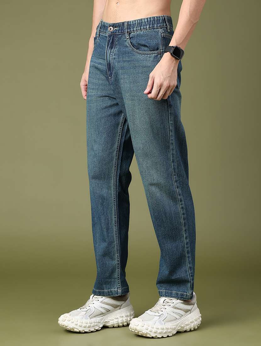 Men Washed Mid Rise Full Length Relaxed Fit Jeans - 22544234 -  Standard Image - 2