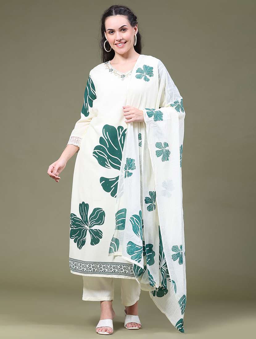 Women Printed Three Quarter Sleeves Kurta Pant Set With Dupatta - 22546266 -  Standard Image - 2
