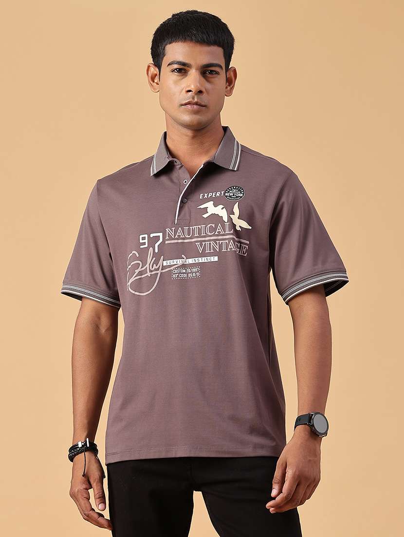 Men Printed Short Sleeves Polo T-shirt - 22546498 -  Standard Image - 2