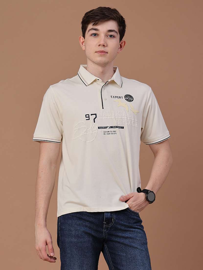 Men Printed Short Sleeves Polo T-shirt - 22546499 -  Standard Image - 2