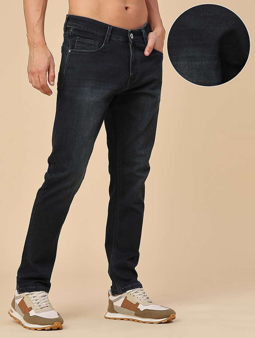 Men Washed Mid Rise Full Length Tapered Jeans - 22546765 -  Standard Image - 2