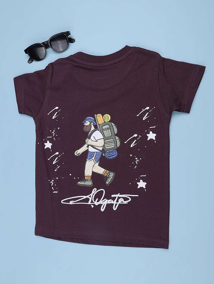 Boys Embroidered Short Sleeves Regular Fit T-shirt - 22547052 -  Standard Image - 2