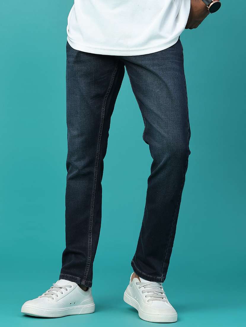 Men Washed Mid Rise Full Length Slim Fit Jeans - 22547483 -  Standard Image - 2