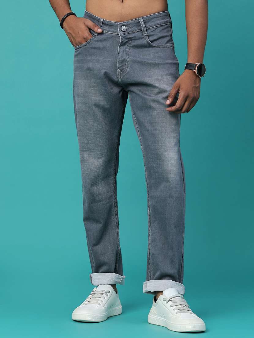 men washed mid rise full length tapered jeans - 22547487 -  Standard Image - 2