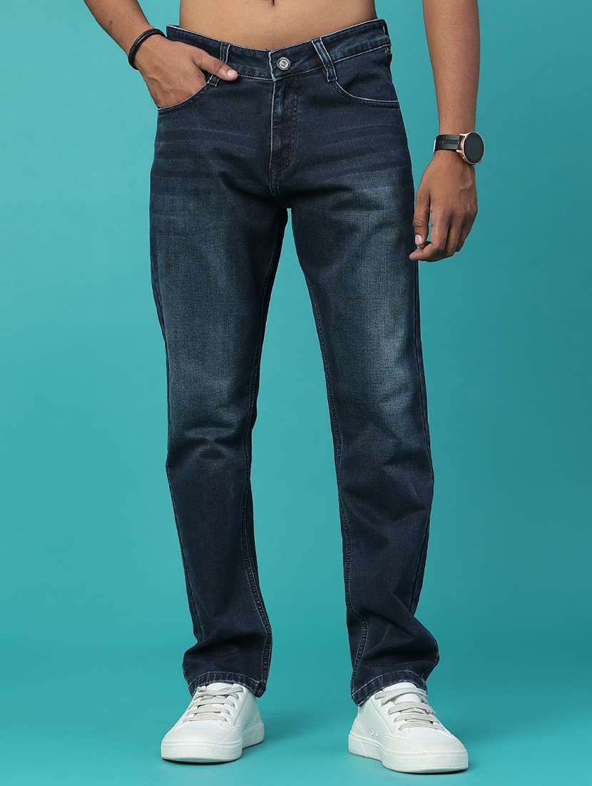 Men Washed Mid Rise Full Length Straight Jeans - 22547488 -  Standard Image - 2