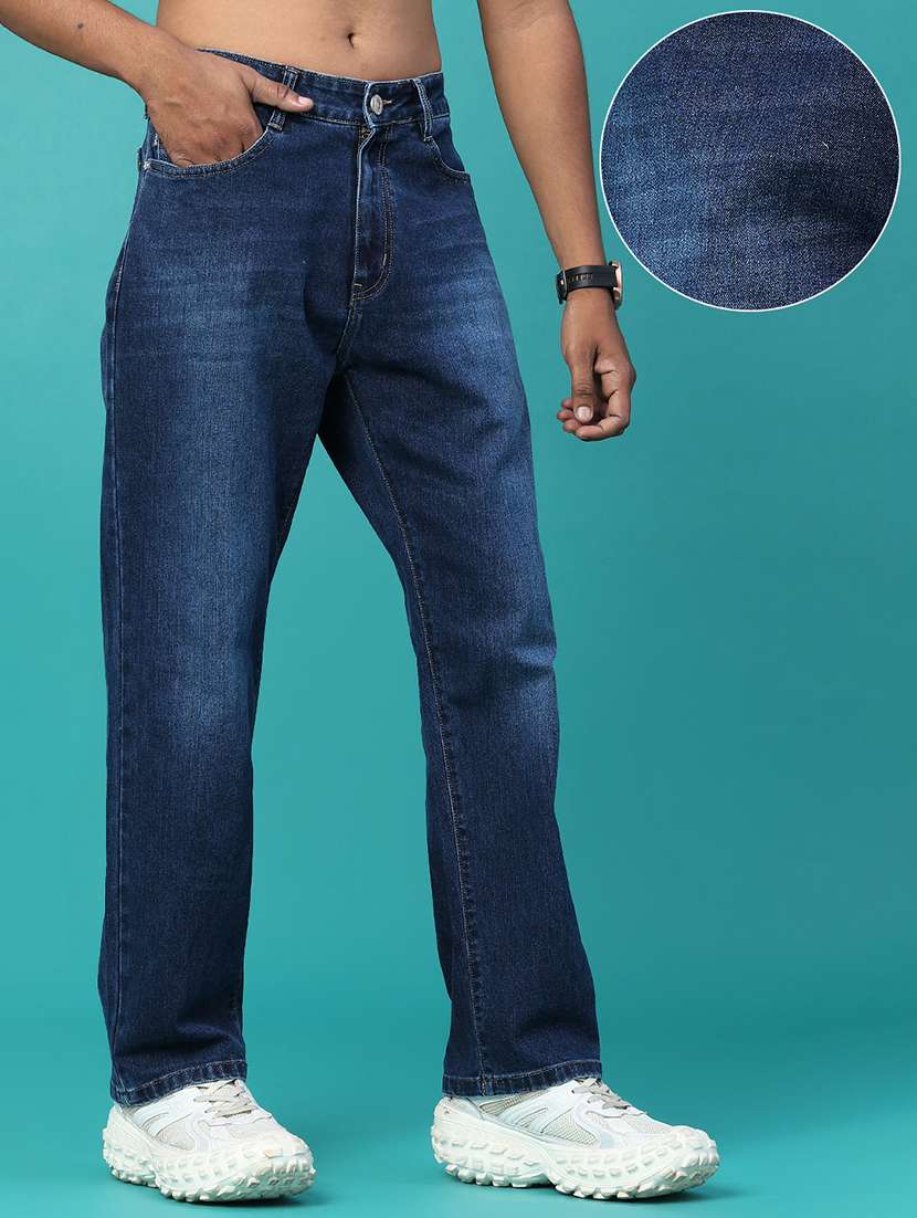 Men Washed Mid Rise Full Length Straight Jeans - 22547493 -  Standard Image - 2