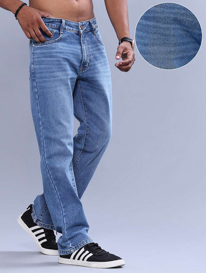 Men Washed Mid Rise Full Length Straight Jeans - 22547496 -  Standard Image - 2