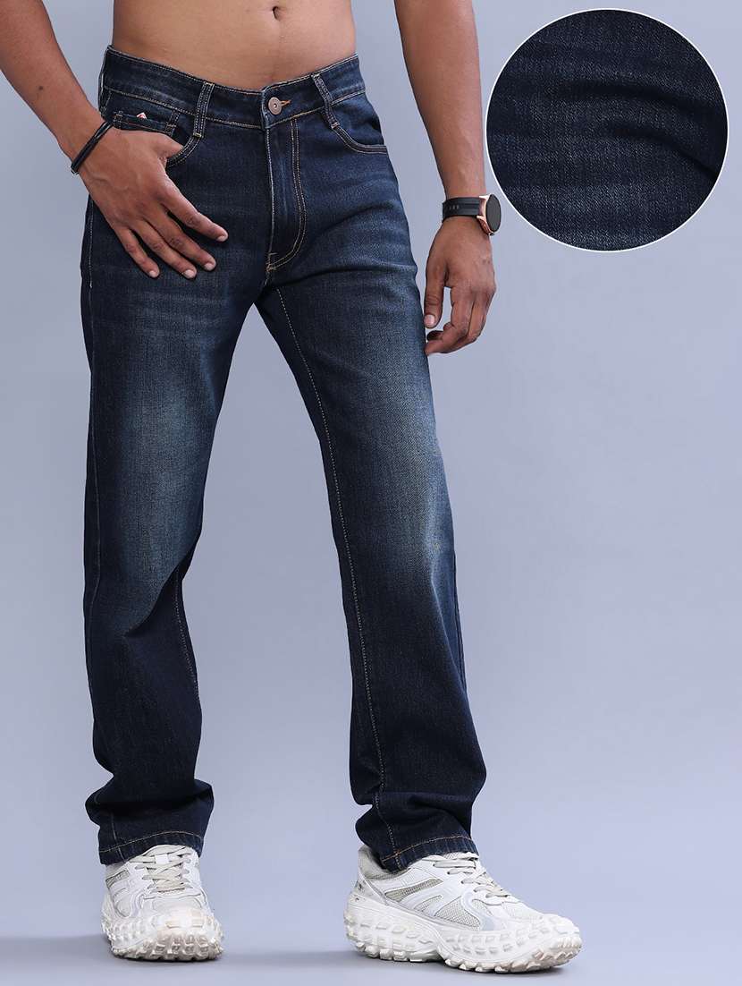Men Washed Mid Rise Full Length Straight Jeans - 22547497 -  Standard Image - 2