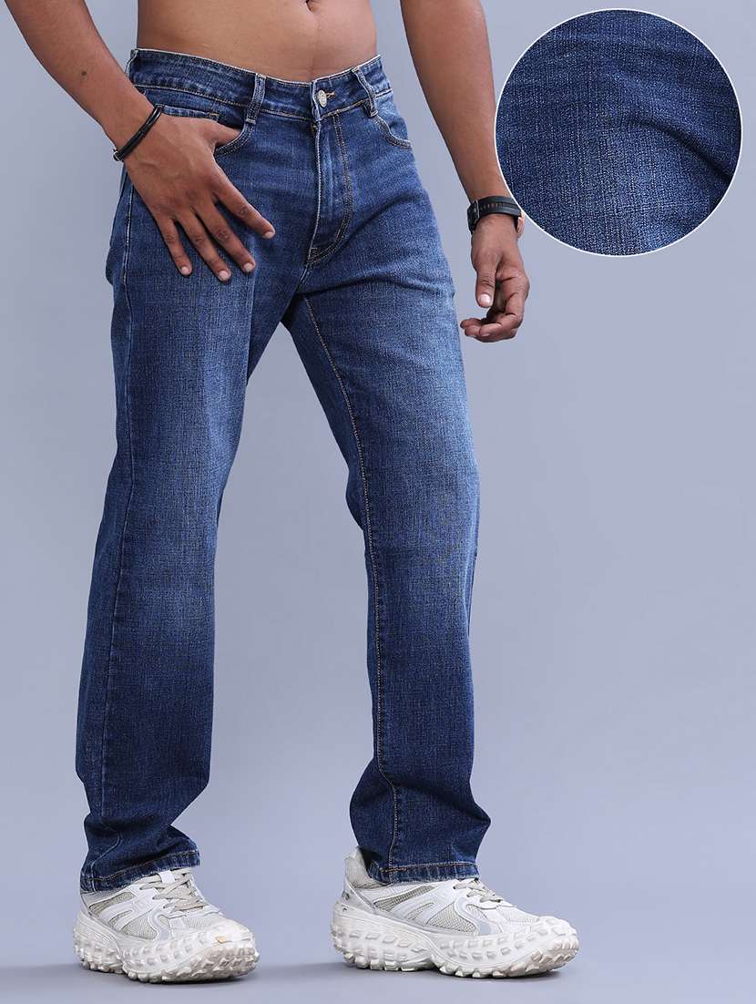 men washed mid rise full length straight jeans - 22547504 -  Standard Image - 2