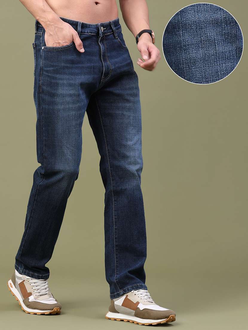 Men Washed Mid Rise Full Length Straight Jeans - 22547512 -  Standard Image - 2