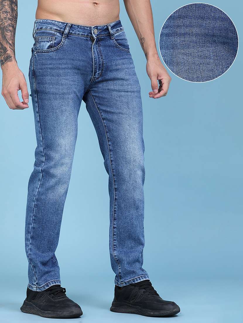 men washed mid rise full length straight jeans - 22547513 -  Standard Image - 2