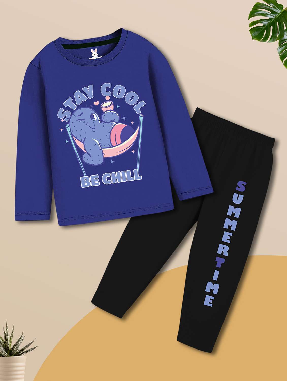 boys printed long sleeves nightwear set