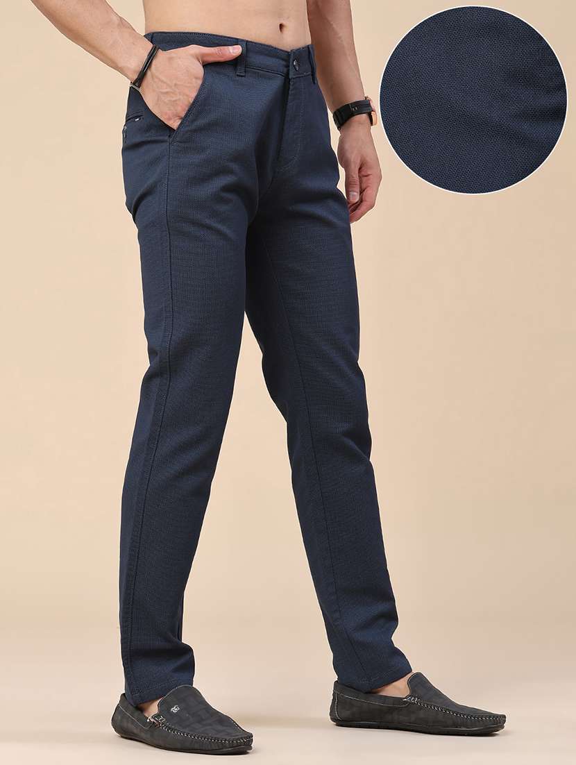 Men Solid Mid Rise Casual Chinos - 22547924 -  Standard Image - 2
