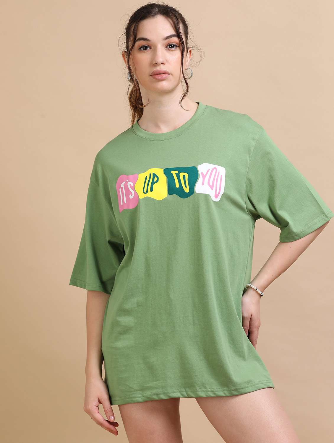 women printed short sleeves oversized t-shirt - 22547939 -  Standard Image - 2