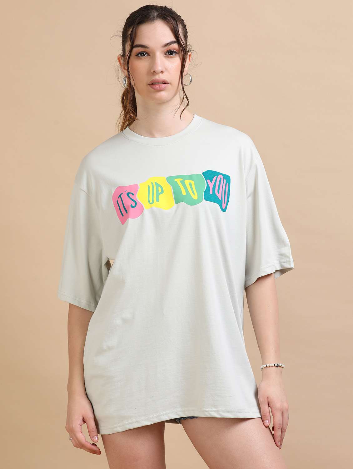 women printed short sleeves oversized t-shirt - 22547940 -  Standard Image - 2