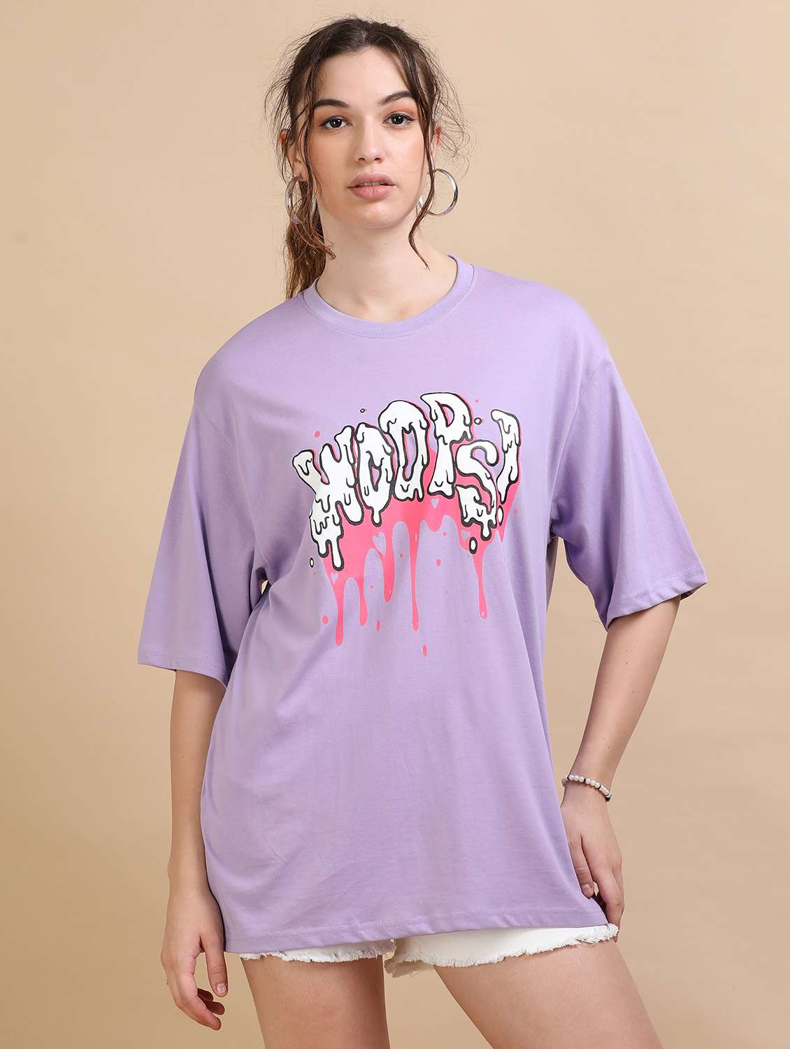 women printed short sleeves oversized t-shirt - 22547941 -  Standard Image - 2
