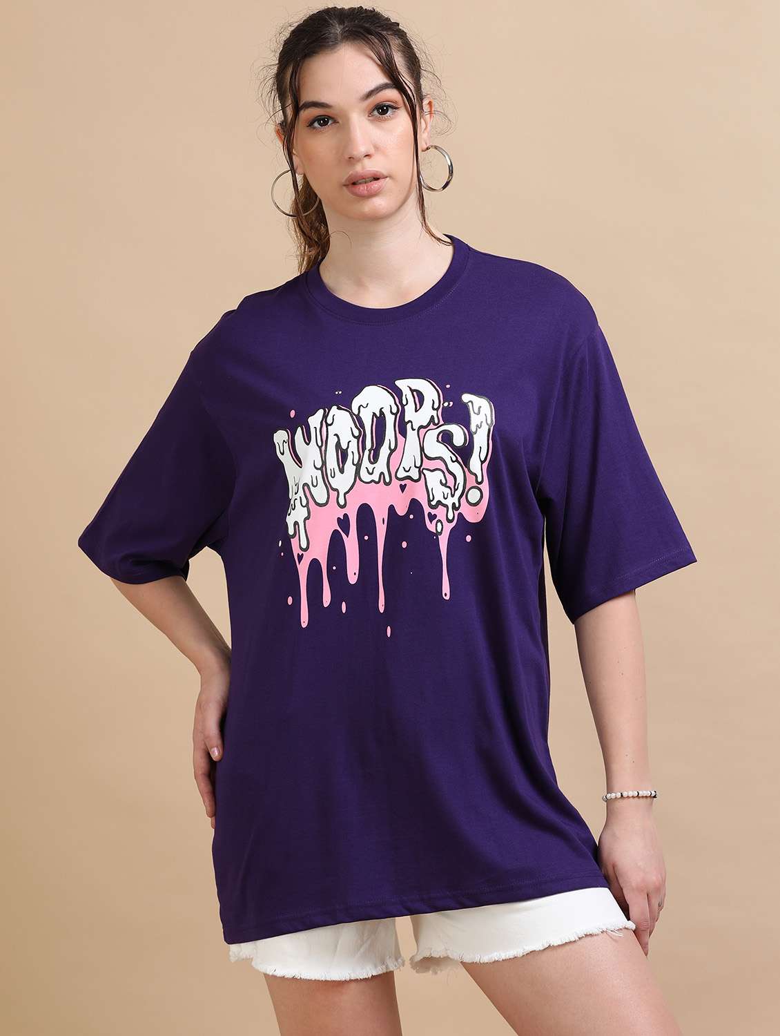 women printed short sleeves oversized t-shirt - 22547950 -  Standard Image - 2