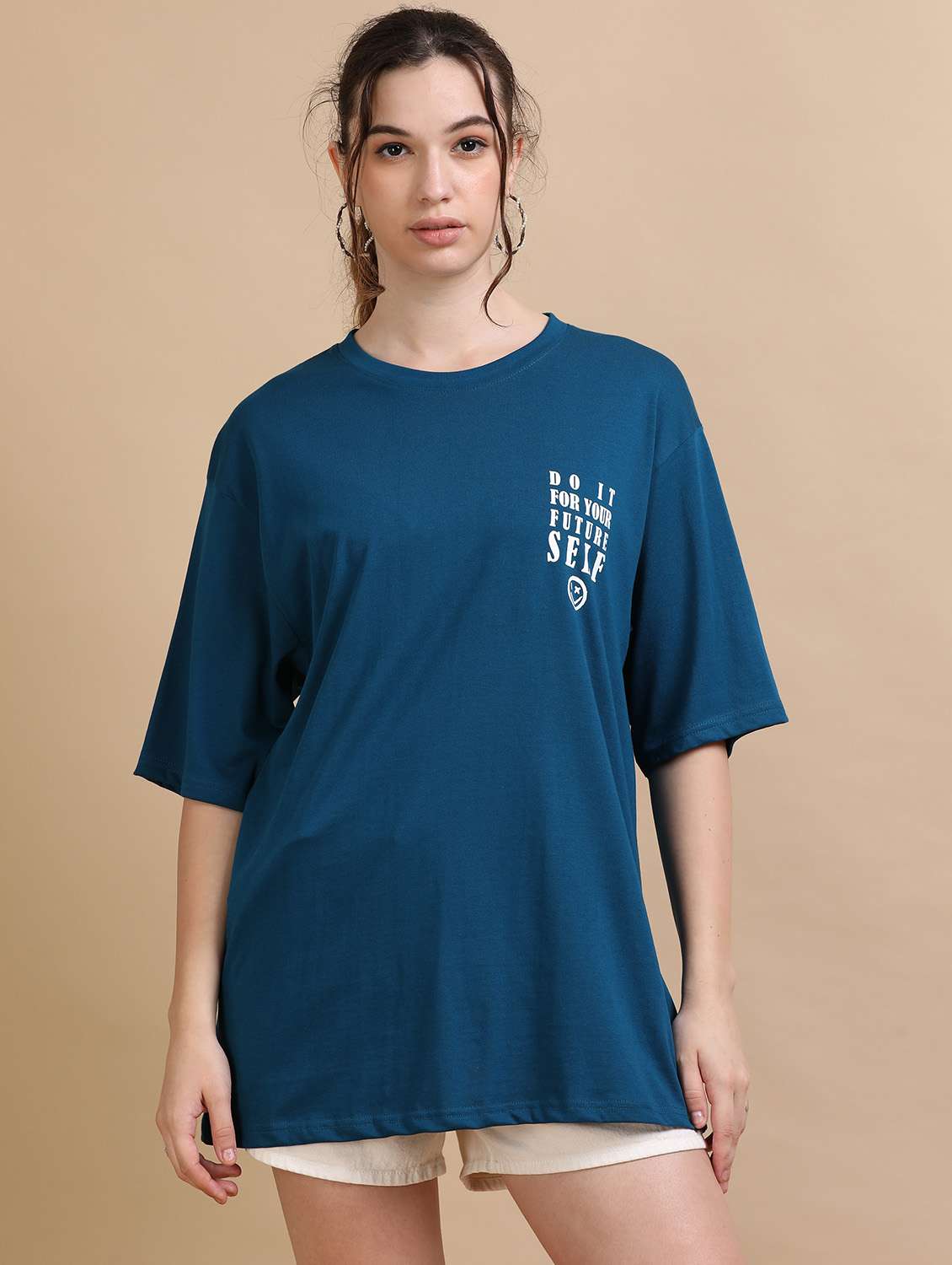 women printed short sleeves oversized t-shirt - 22547951 -  Standard Image - 2