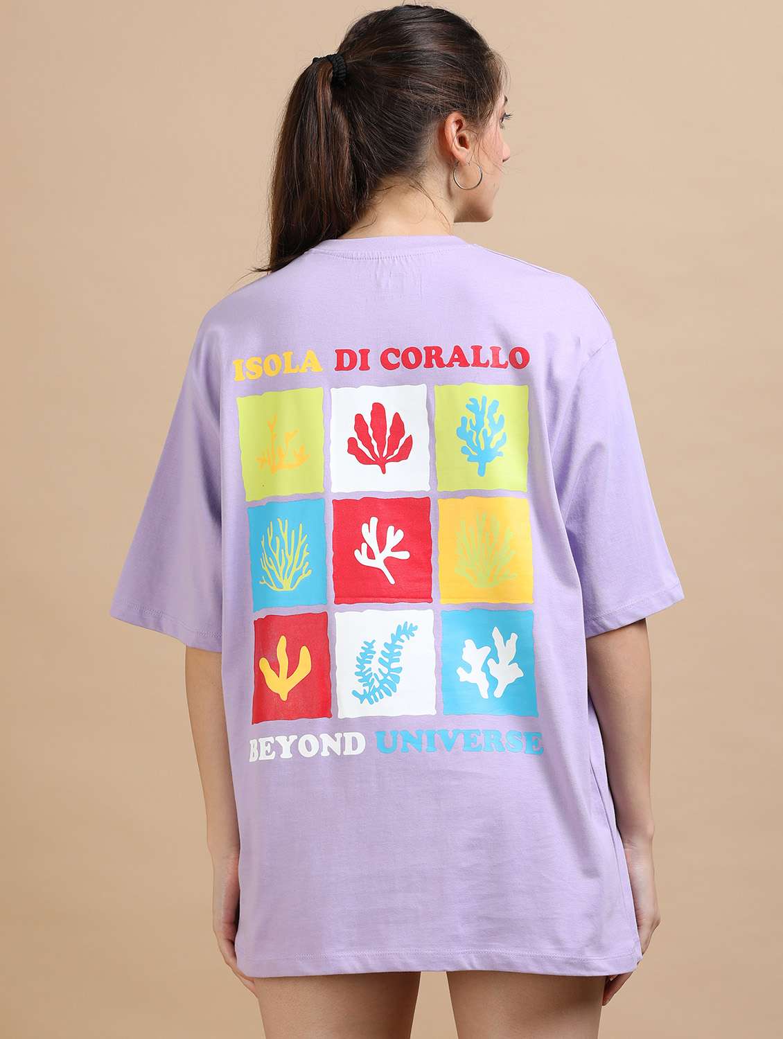 women printed short sleeves oversized t-shirt