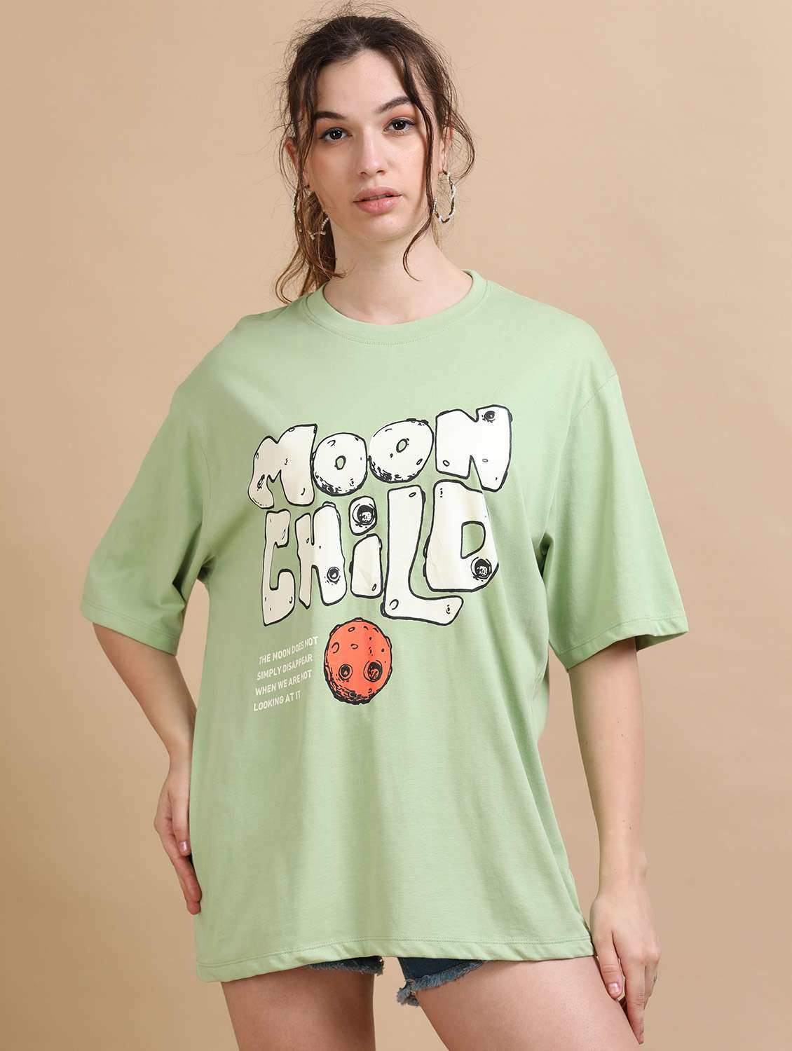 women printed short sleeves oversized t-shirt - 22547970 -  Standard Image - 2