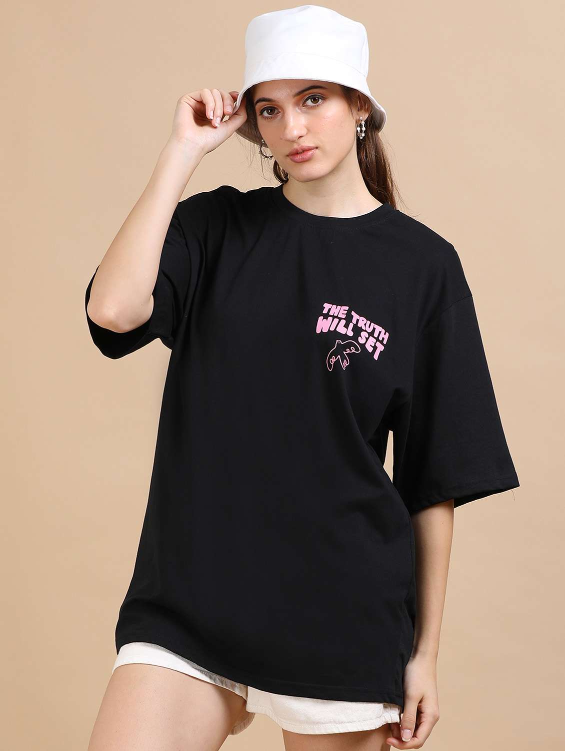 women printed short sleeves oversized t-shirt - 22547974 -  Standard Image - 2
