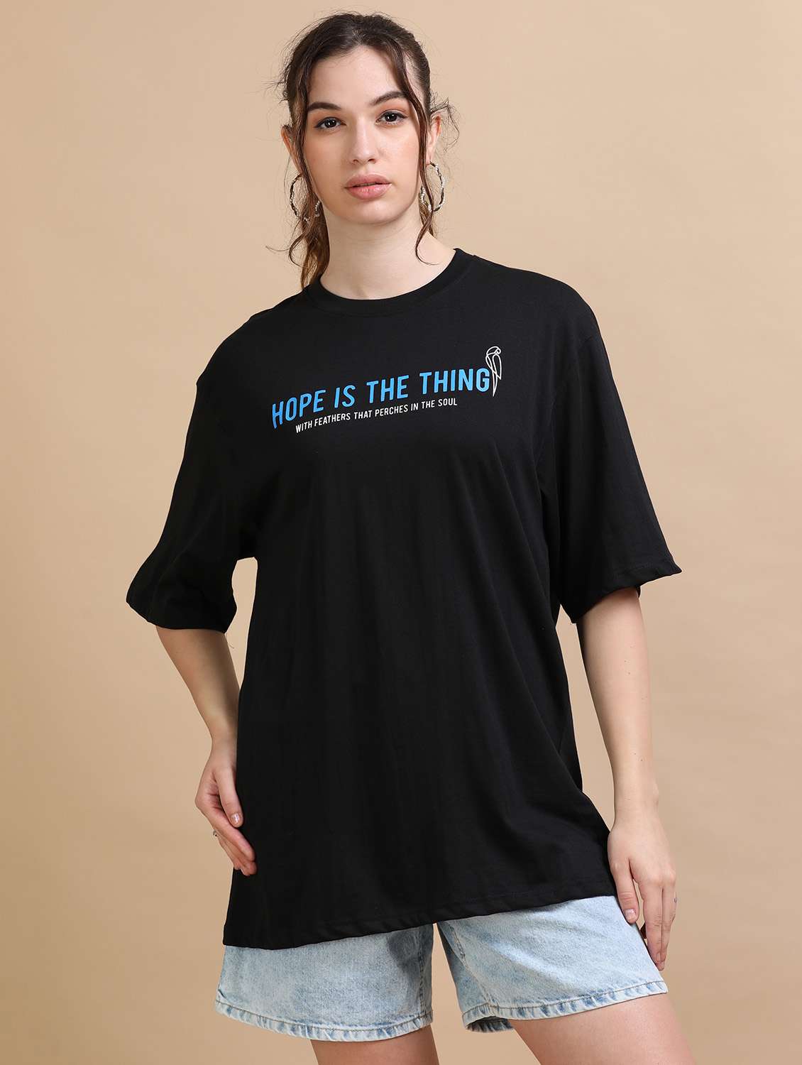 women printed short sleeves oversized t-shirt - 22547982 -  Standard Image - 2