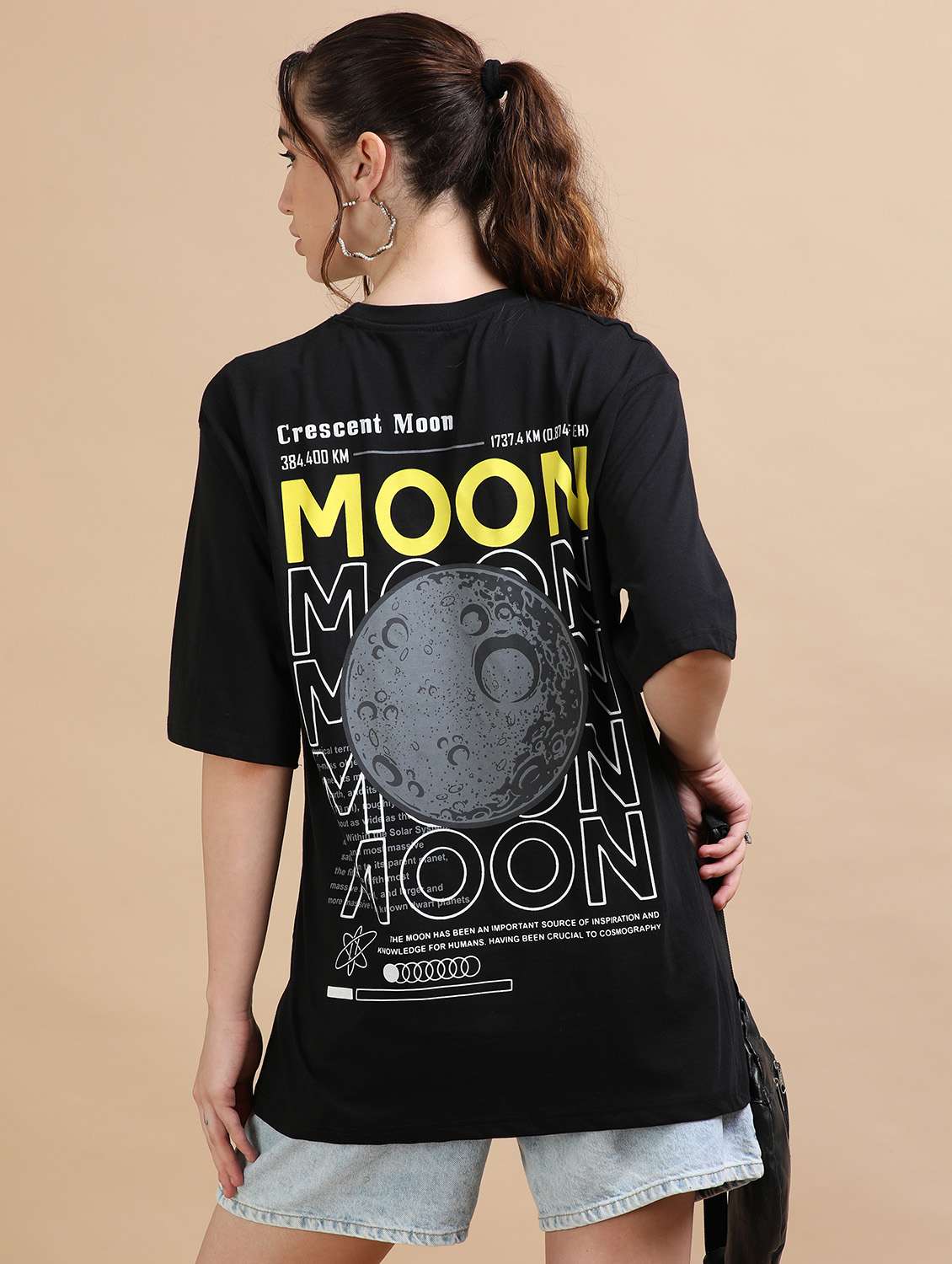 women printed short sleeves oversized t-shirt