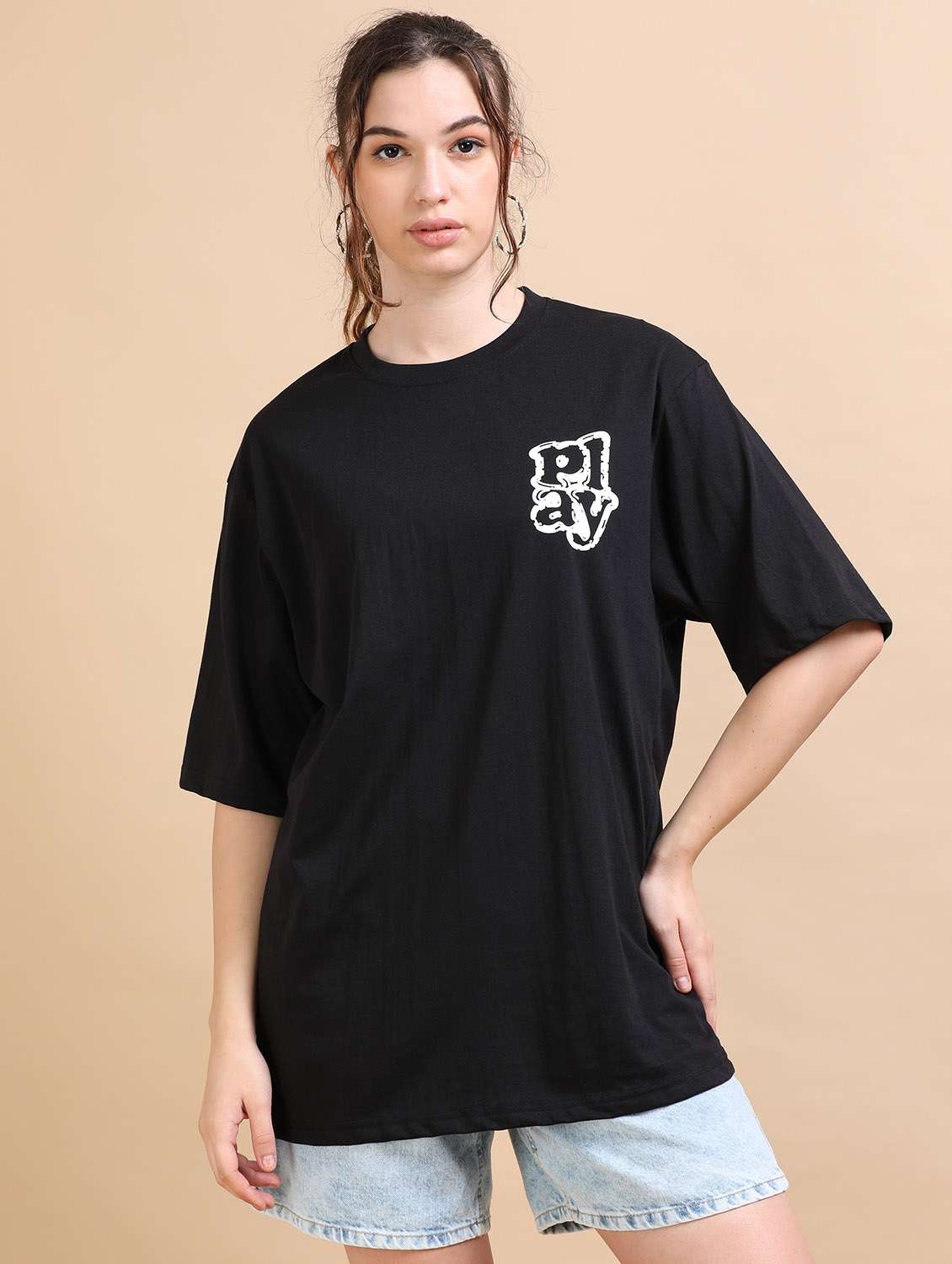 women printed short sleeves oversized t-shirt - 22547988 -  Standard Image - 2