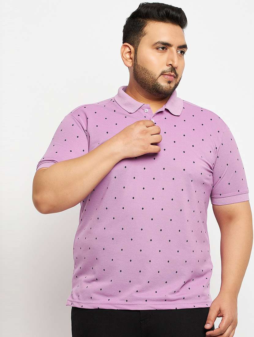 men printed short sleeve regular fit polo t-shirt