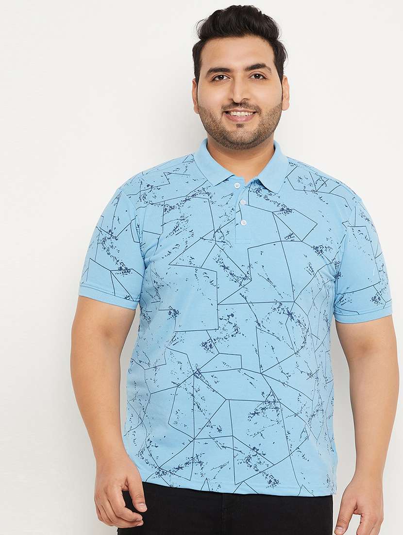 men printed short sleeve regular fit polo t-shirt
