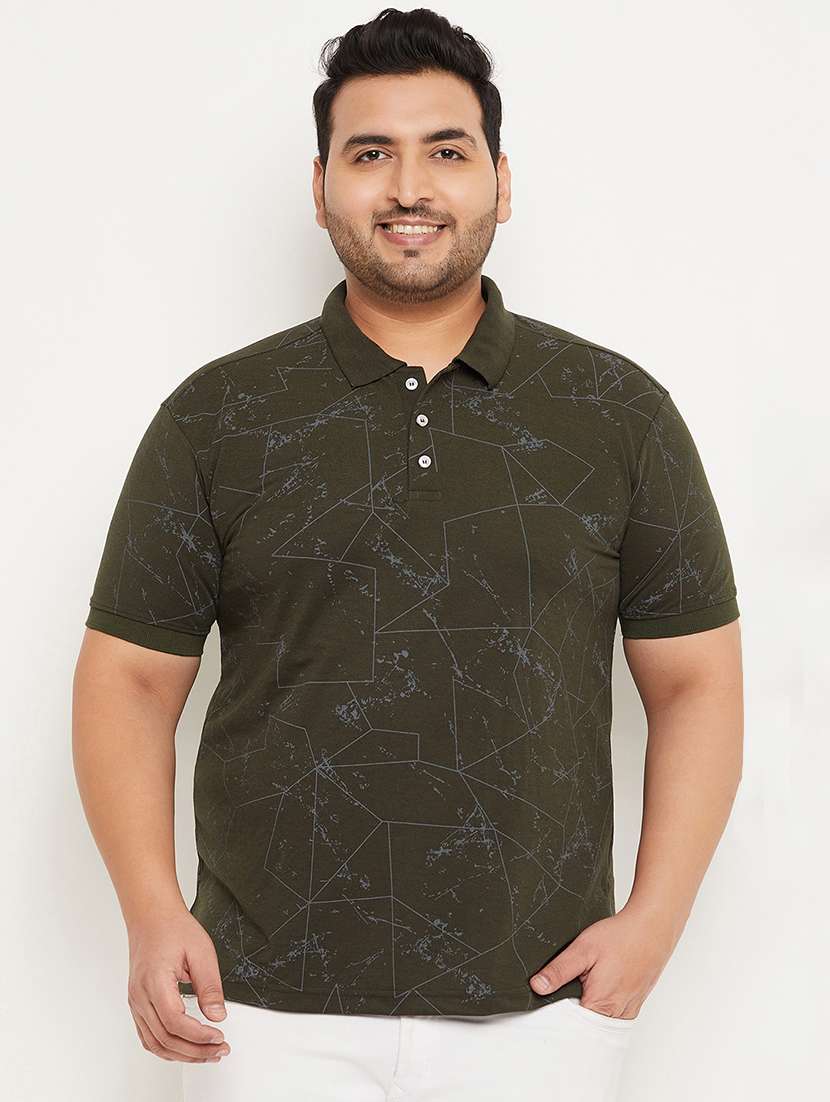men printed short sleeve regular fit polo t-shirt