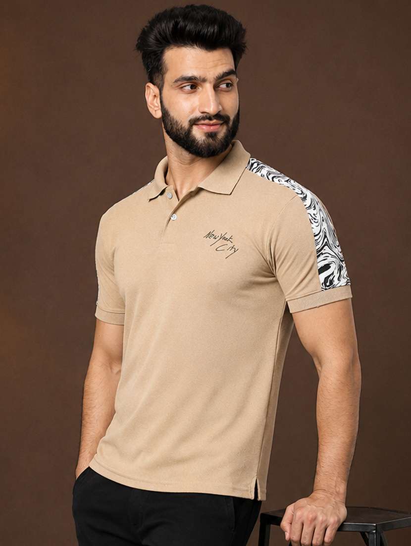 men taped short sleeves polo t-shirt - 22548082 -  Standard Image - 2