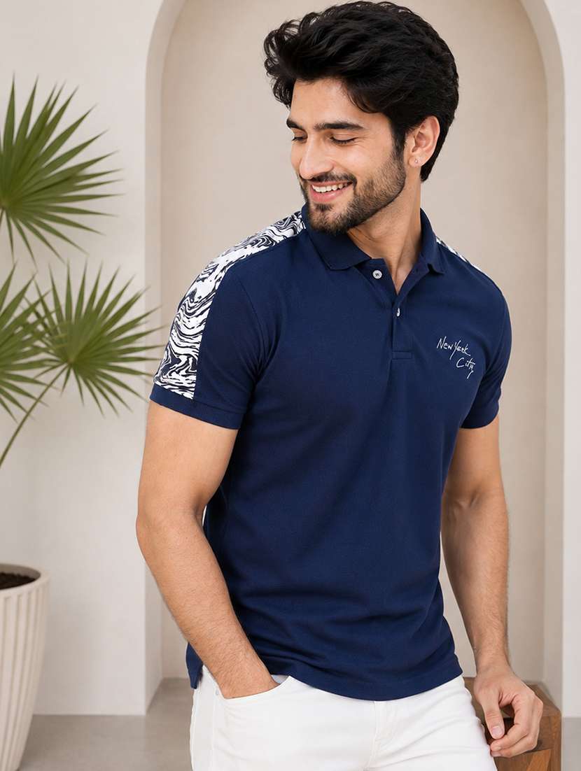 men taped short sleeves polo t-shirt - 22548085 -  Standard Image - 2